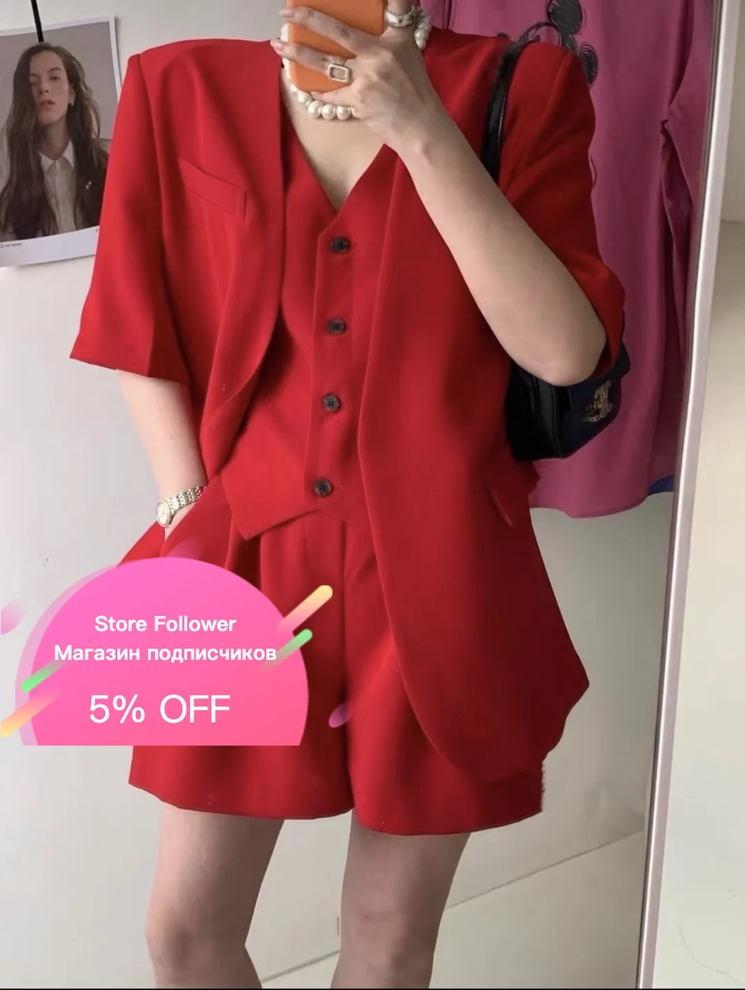 

Дизайнерский Костюм из двух предметов в стиле ретро, официальный Женский Свободный Повседневный Блейзер большого размера, элегантный коре...