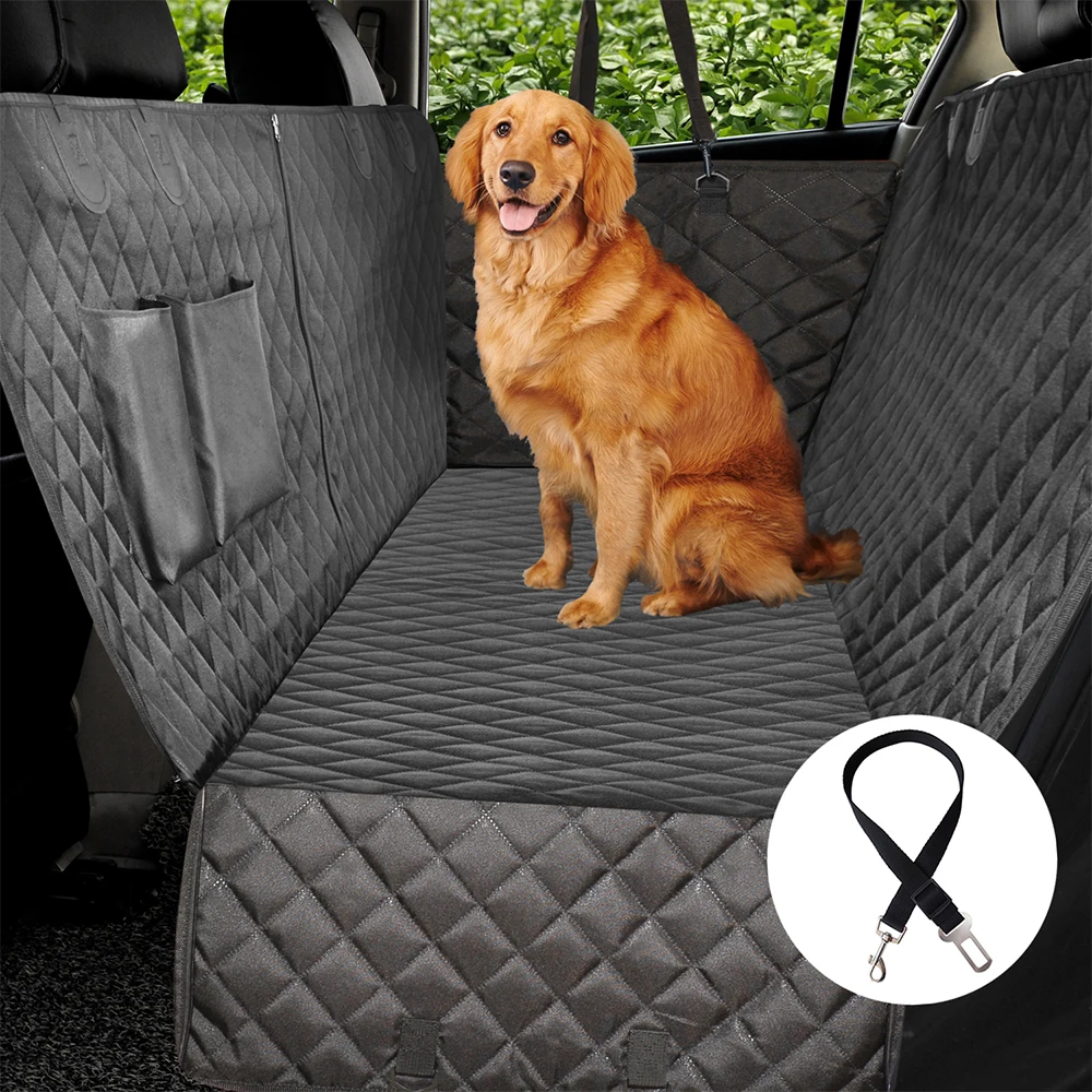 

Pet Dog Car Seat Cover With Side Flaps 100% Waterproof Pet Seat Mat Protector for Back Seat Black Carrier Hammock Convertible