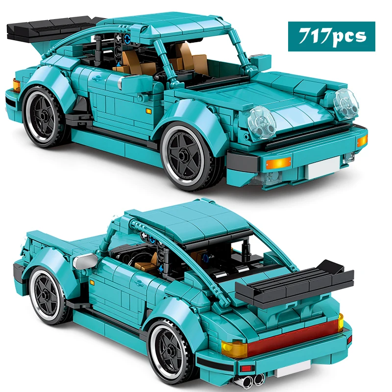 

Technical Ideas Racing Car Building Blocks Expert Famous Green Super Sports Car Diy Model Bricks Assembly Toys For Boys Adult