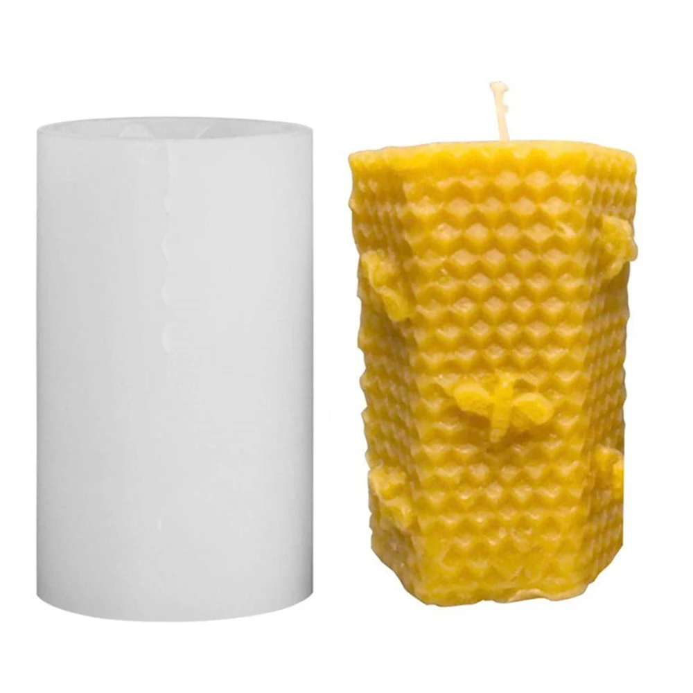 

3D Bee Honeycomb Candle Mold Silicone Beehive Shaped Hives Forms Mould for Homemade Beeswax Wax Melt Candle Making Supplies Tool