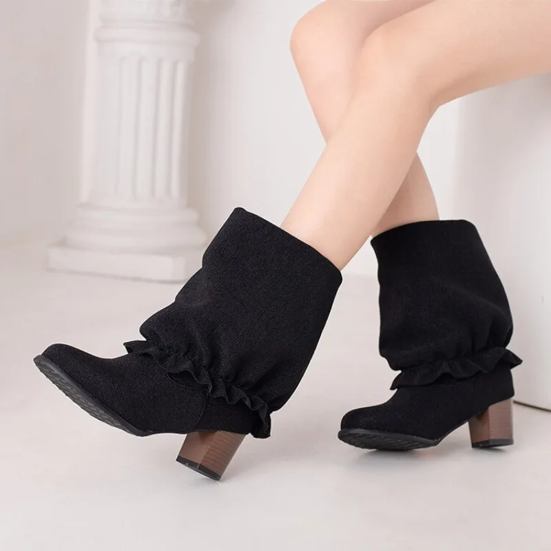 

Women's Shoes Autumn and Winter fashion New Korean Style Simplicity Europe and America round toe Modern Boots plus size 35-43