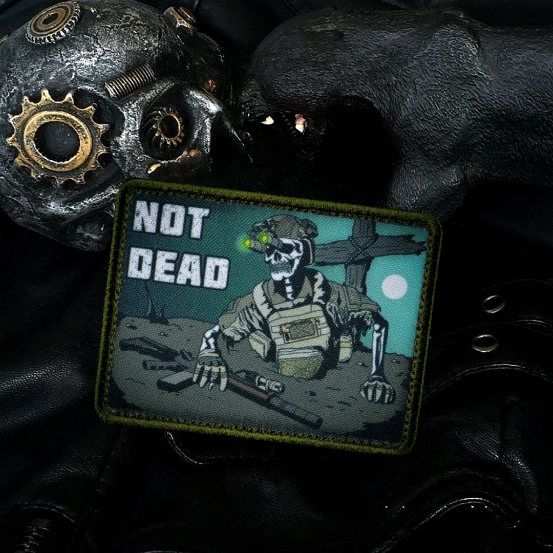 Эмблема NOT DEAD значок Морского Жнеца смерти принт на крючках и петлях армейские
