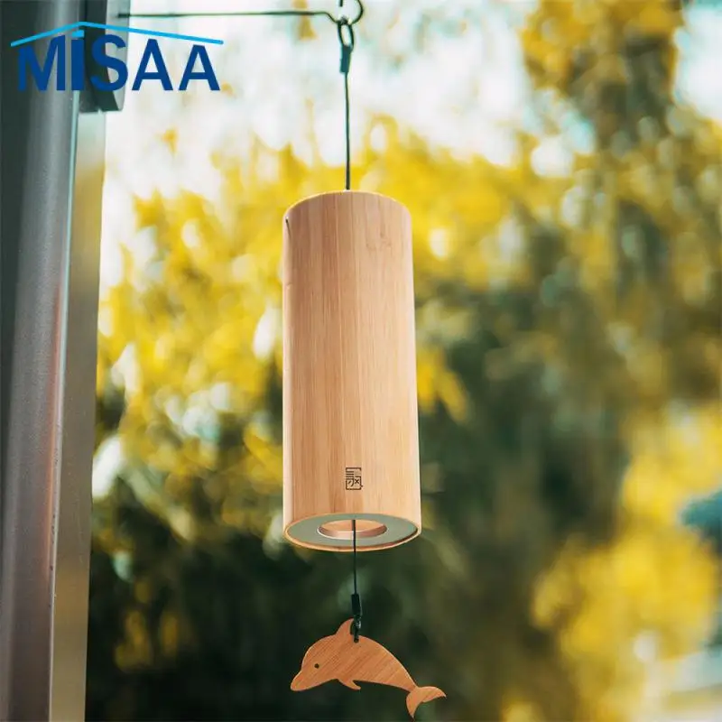 

Bamboo Wind Chimes Hand-cranked Garden Decor Retro Wind Bell With Chords Door Outdoor Decor Music Room Decoration Deep Tone