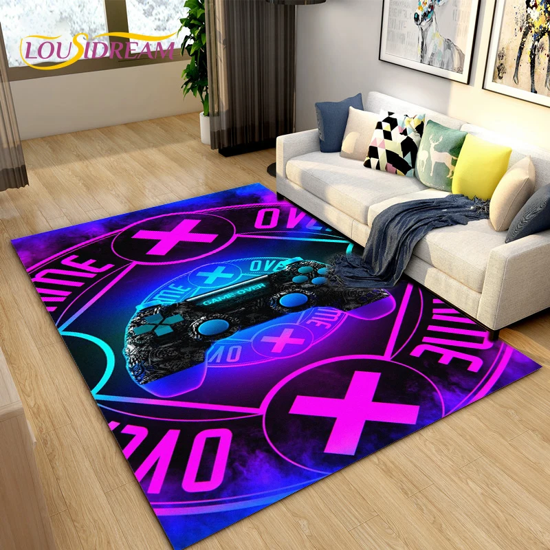 

Cartoon Gamer Game Controller Area Rug Large,Carpets Rug for Living Room Children's Room,Kids Play Crawl Non-slip Floor Mat Gift