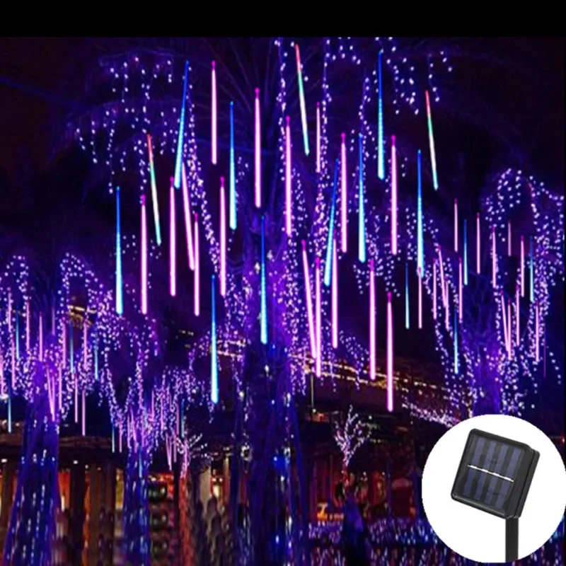 

Solar Lights 8 Tubes Waterproof Meteor Shower Rain LED String Lights Outdoor Christmas Tree for Home Patio Holiday Decoration