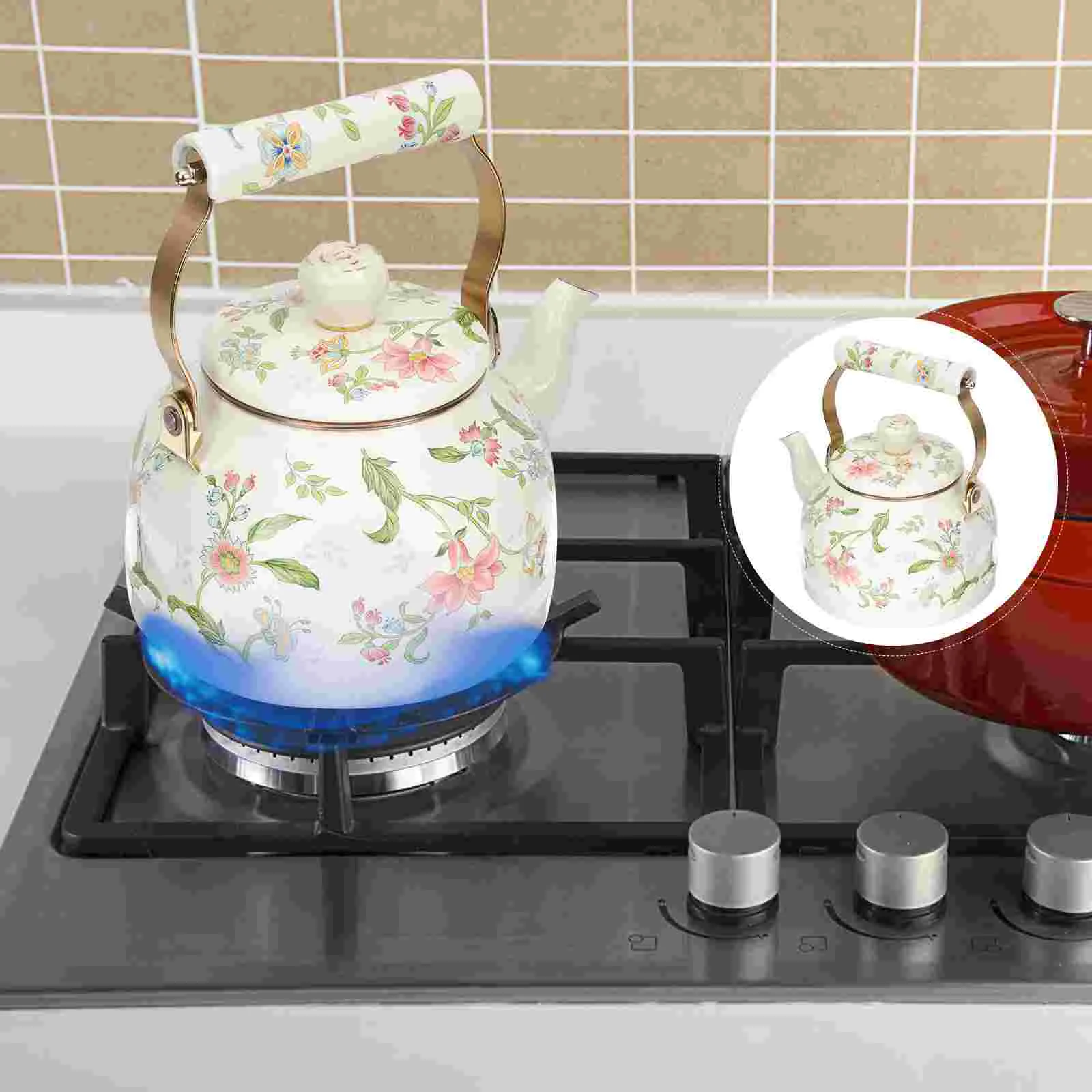 Купи Kettle Tea Enamel Teapot Pot Water Stove Stovetop Vintage Coffee Teakettle Floral Ceramic Kettles Porcelain Whistling Enameled за 2,748 рублей в магазине AliExpress