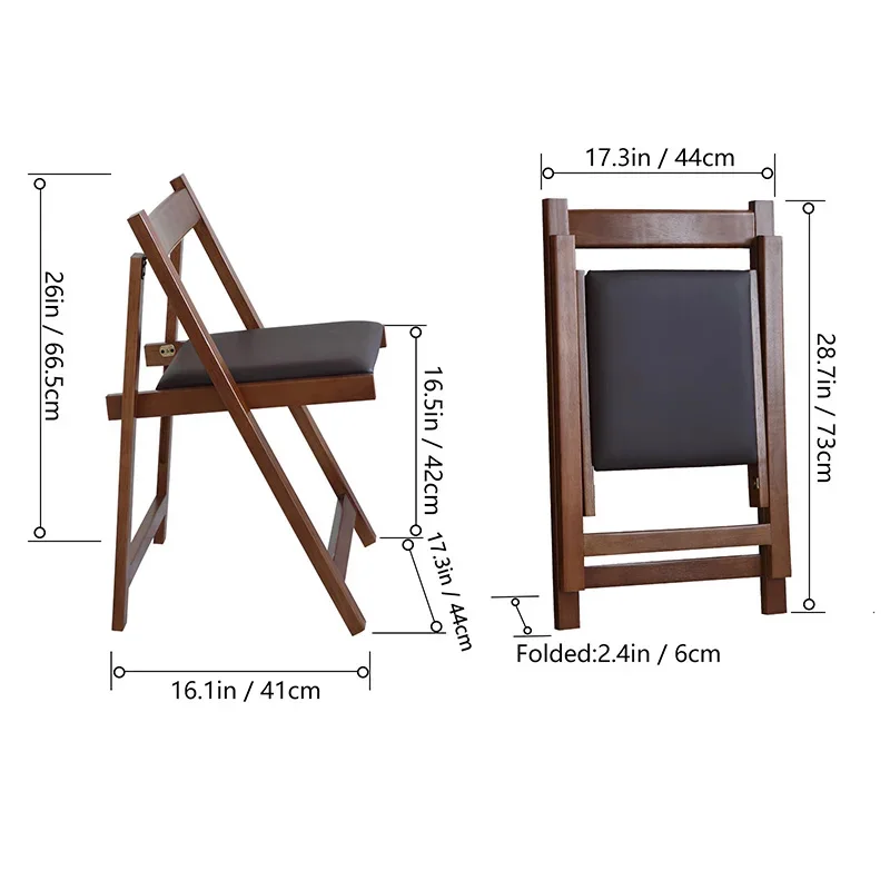Folding Chair for Dining Table Convenient and Saving Space Suitable Event Party 268LB Weight Capacity Two Chairs