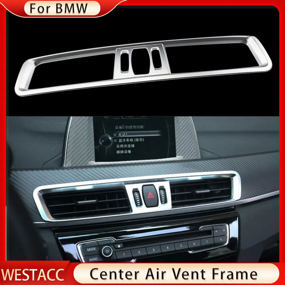 

Car Center Console Air Conditioning AC Outlet Decoration Cover for BMW X1 F48 2016 -2020 Vent Trim Frame Sticker Accessories