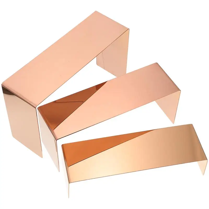 

3Pcs Stainless Steel Shoes Rack Shopping Mall Window Shoes Bags Display Shelf