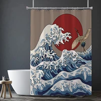 waterproof fabric bathroom curtains sunrise landscape printed shower curtains 180180cm bathroom blackout curtains with hooks