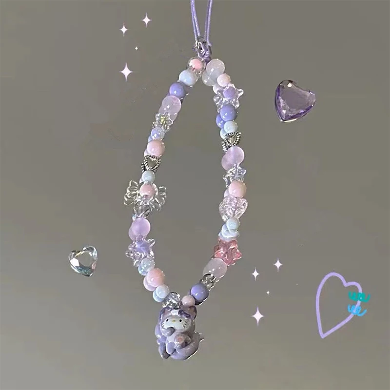 Милый кулон Kuromi шнурок милая цепочка для телефона ремешок на запястье девушек