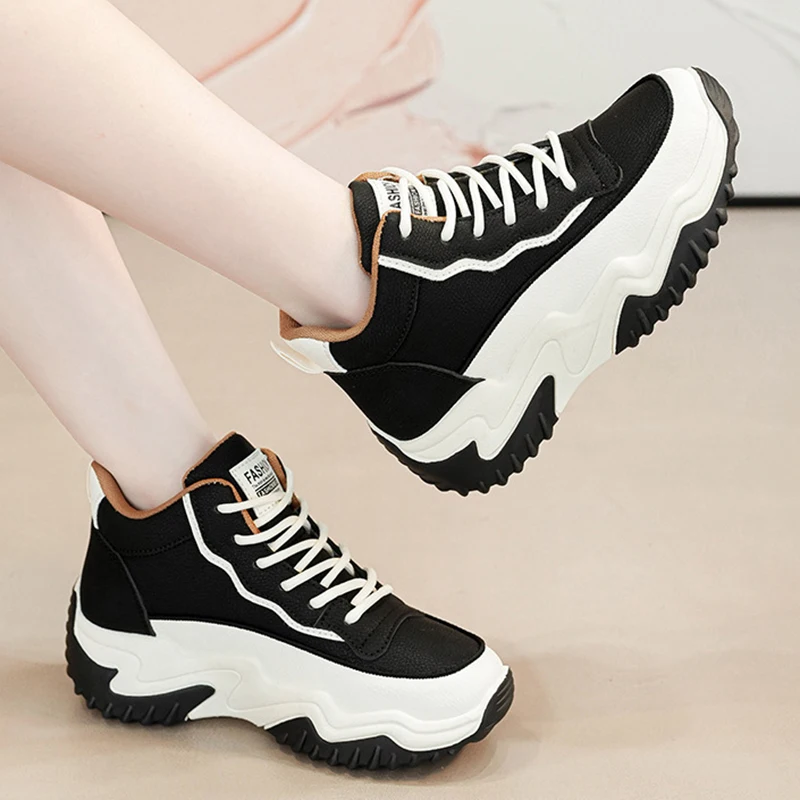 

Women Platform Sneakers Casual Running Sports Shoes Fashion Lace Up Shoes Outdoor Walking Thick Bottom Sneakers For Female 35-40