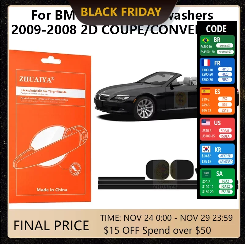 

Защитная пленка ZHUAIYA для красок дверных ручек, защитная пленка из ТПУ для BMW серий 6 w/ washers2009-2008 2D COUPE/CONVERTIBLE