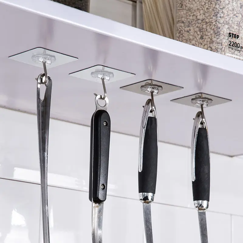 

Strong Self Adhesive Door Wall Hanger Hooks Suction Heavy Load Rack Adhesive Hook Punch-Free Universal Hook For Kitchen Bathroom