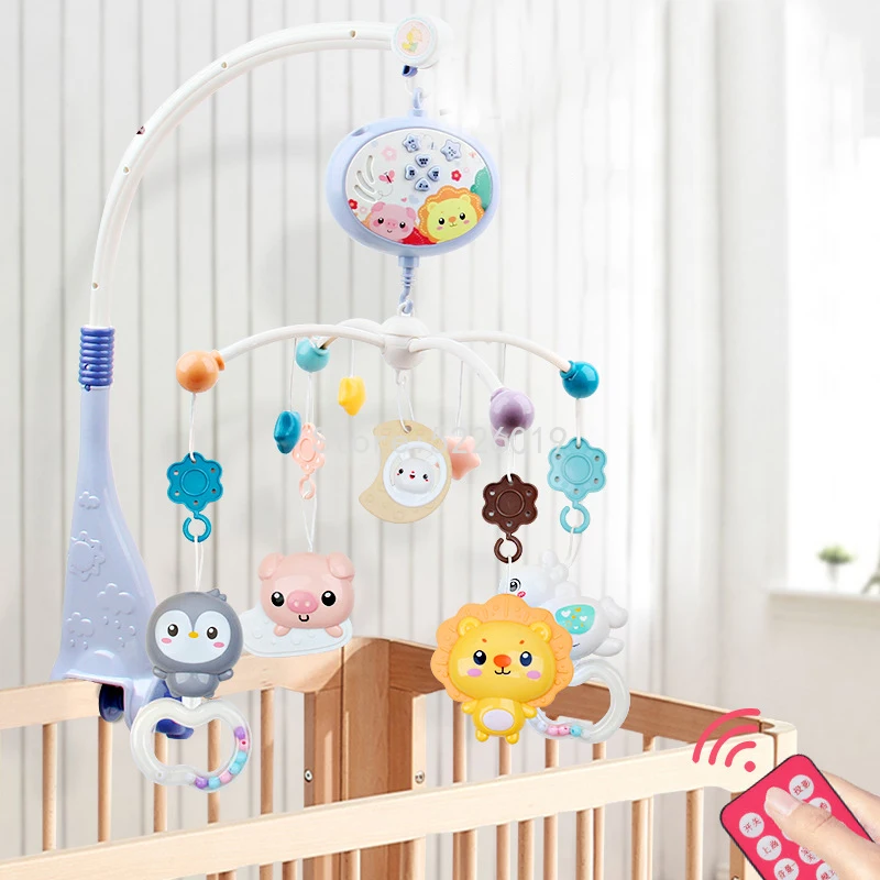 

Baby Crib Mobile with Remote Control Music Box Night Light Rotate Newborn Sleeping Bed Toys 0-12 Months Infant Rattle Baby Toys