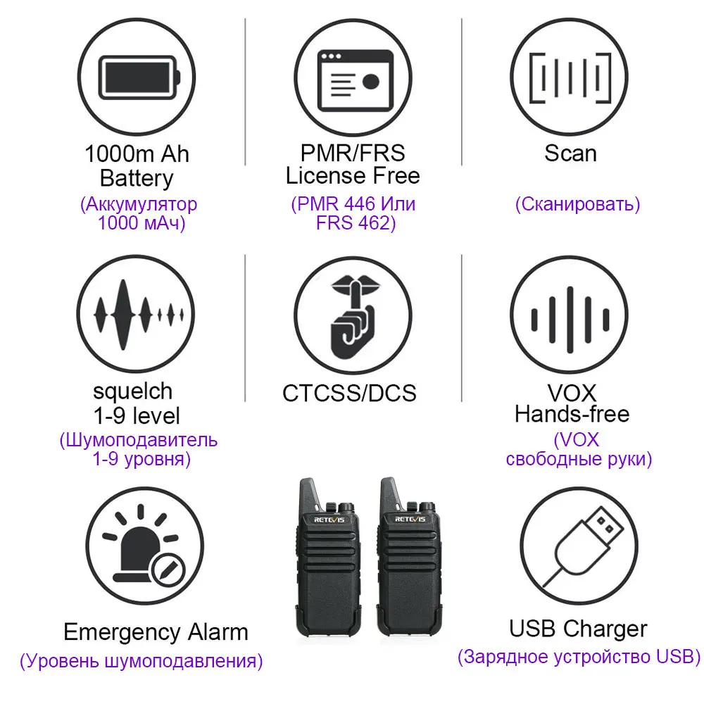 wholesale walkie talkie 20 pcs retevis rt22 frs rt622 pmr radio handy radio station hotel restaurant cafe shop walkie talkies free global shipping