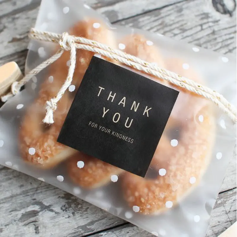 

100 PCS Plastic Biscuit Packaging Bread Baking Supplies White Dot Candy Party Wedding Decoration Gift Bags