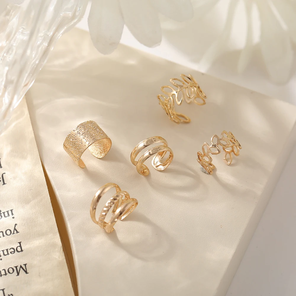 

5pcs/1 Set Clip On Earrings For Women Girls Classic Trendy Ear Cuff Ear Clip Earrings Cuff Korean Earrings Fashion Jewelry Gift