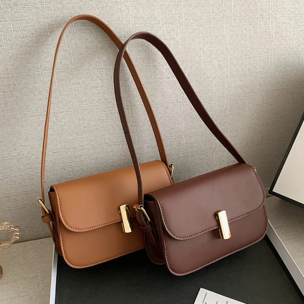 Unistybag Handbags for Women Retro Shoulder Bag Fashion Vintage Luxury Bag Trend PU Leather Women's Bag Small Square Bag