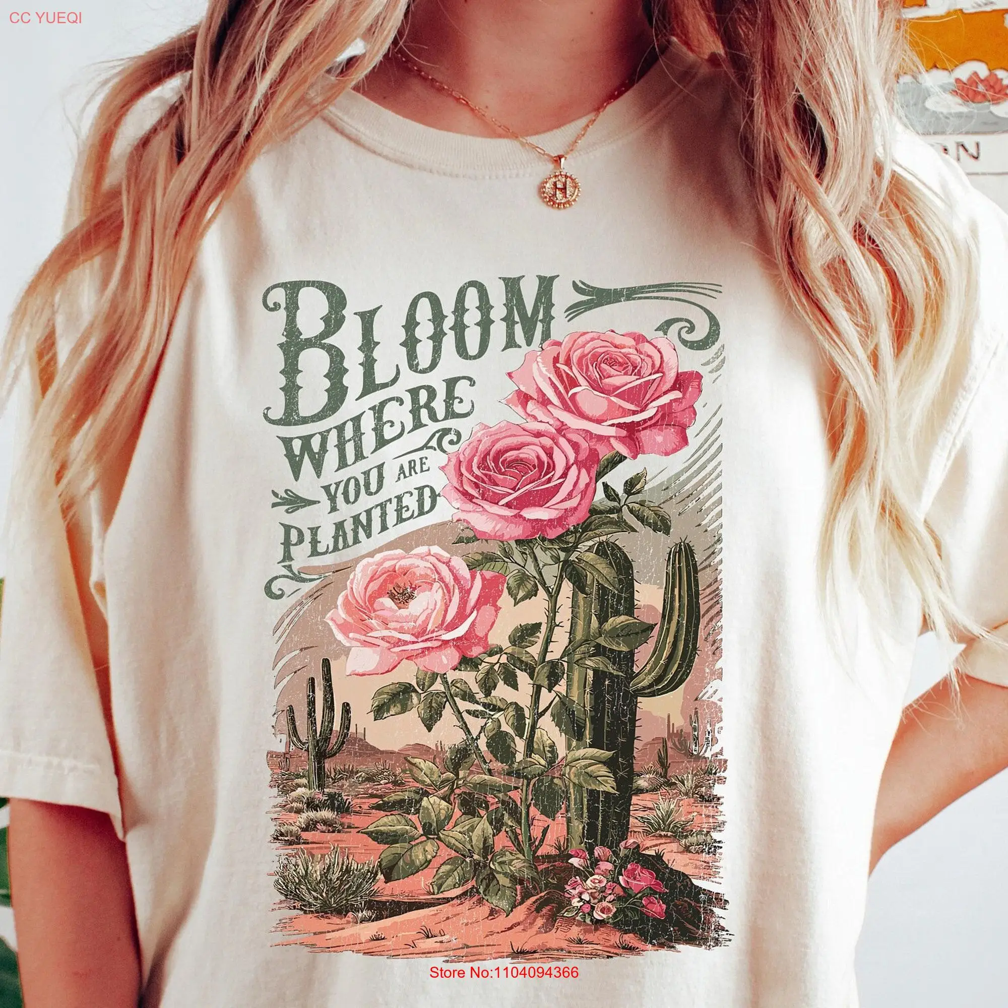 Футболка с длинным или коротким рукавом и изображением кактуса в западном стиле