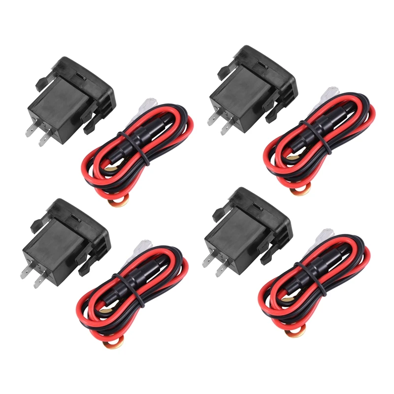 

4X Car Charger Socket Dual USB Port Charging Volt Display Adapter Fit For Toyota Red