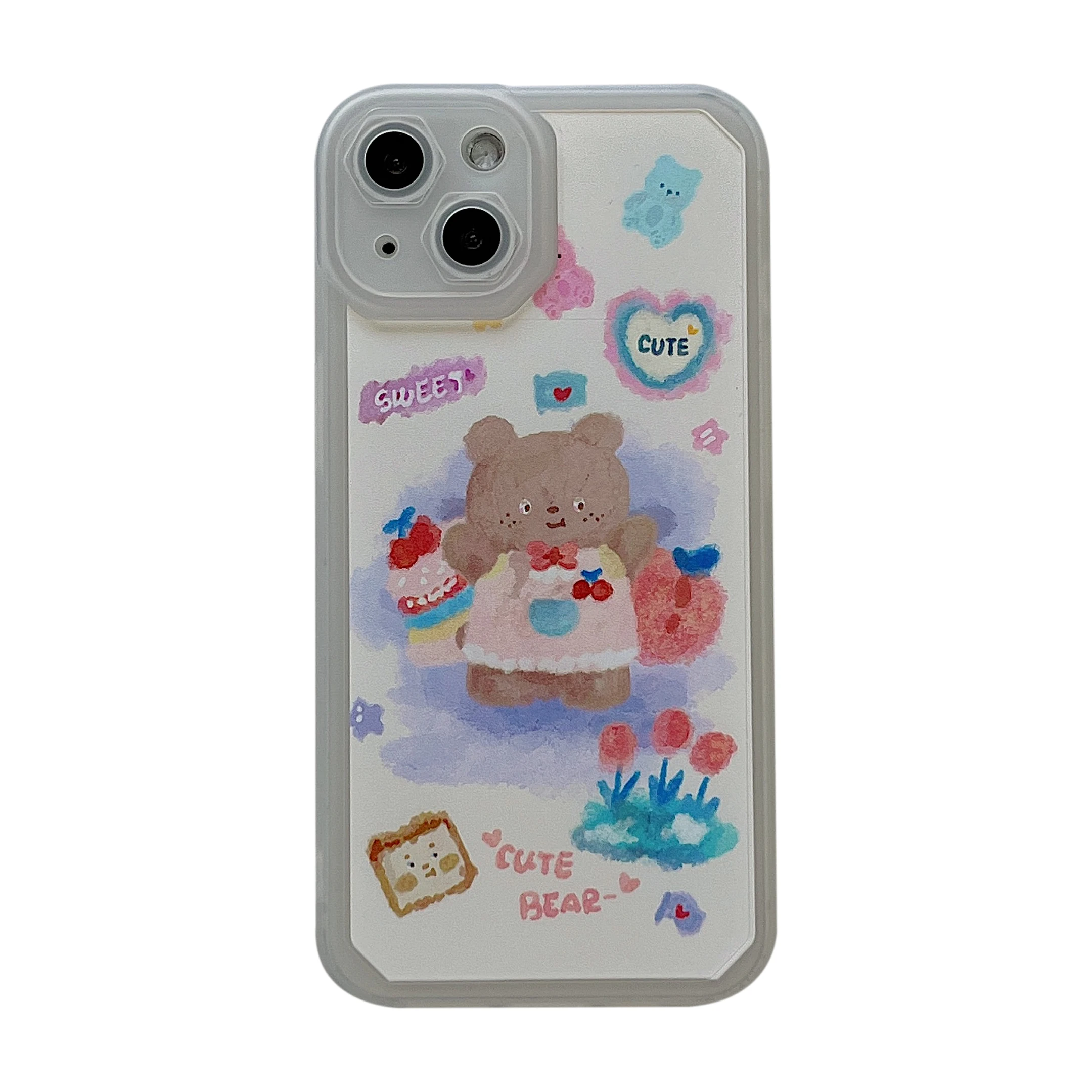 

Cartoon Dancing Bear Lovely Case for iPhone 12 13 Pro Max Back Phone Cover for 11 Pro X XS XR 8 7 Plus SE 2020 Capa