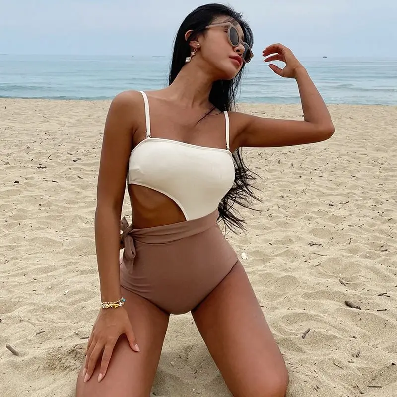 

Женский слитный купальный костюм, винтажный пикантный монокини для дома, пуш-ап, пэчворк, летний купальный костюм, боди, купальник