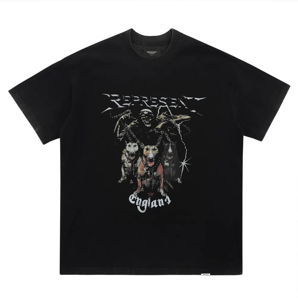 

Cooocoll666 REP T Shirt for Men Round Neck Tops Puppy Pattern Fugees Simple Streetwear Unisex Clothing Travel Summer Male Tees