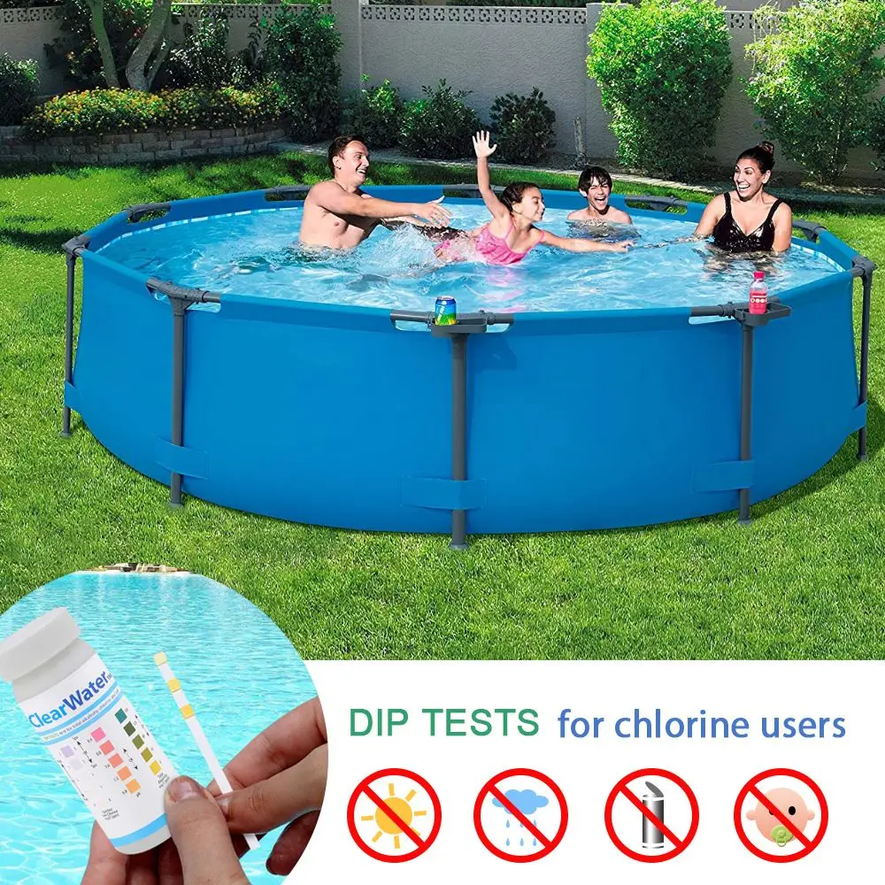

in 1 Alkalinity Chlorine Health Monitors Swimming Pool PH Test Paper SPA Test Strips Chlorine Dip Test Strips PH Meters
