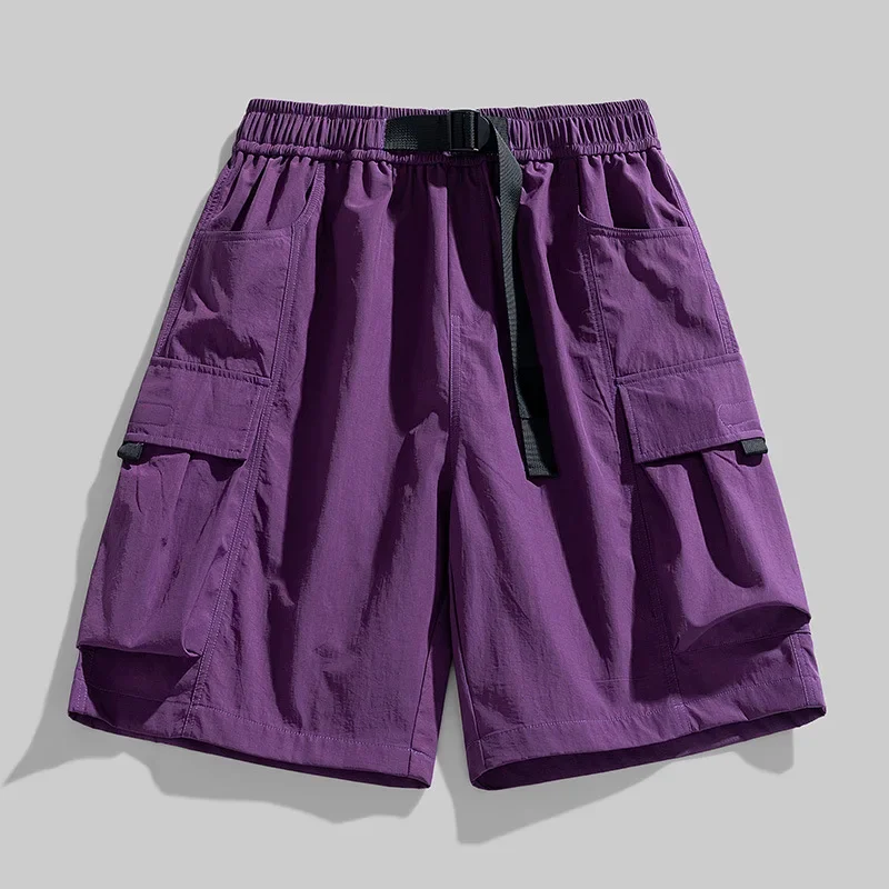 Модные мужские повседневные шорты летние тонкие шелковые свободная рабочая