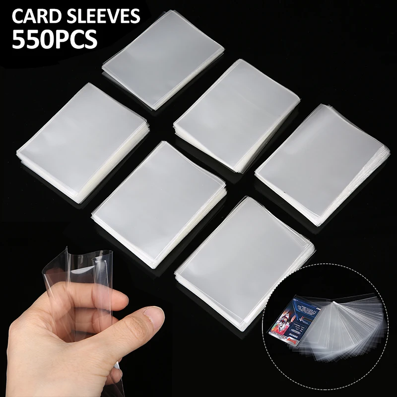 

550pcs 65x91mm Card Sleeves Clear Film Game Case Poker Trading Cards Photo Protectors Portable Card Collection Pocket