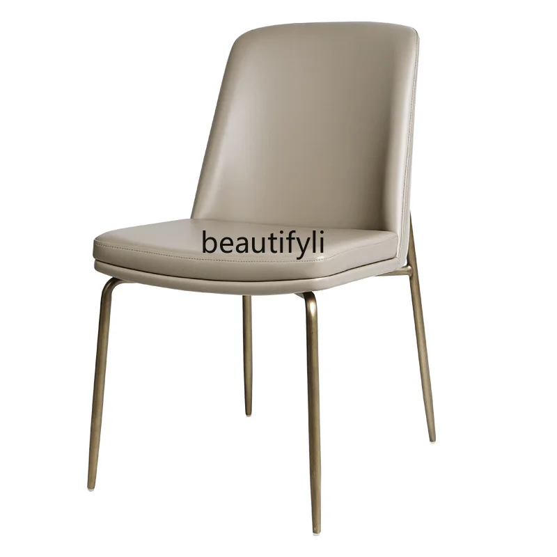 

yj Comfortable Soft Pad Chair Modern Minimalist Backrest Home Italian High-End Affordable Luxury Dining Chair