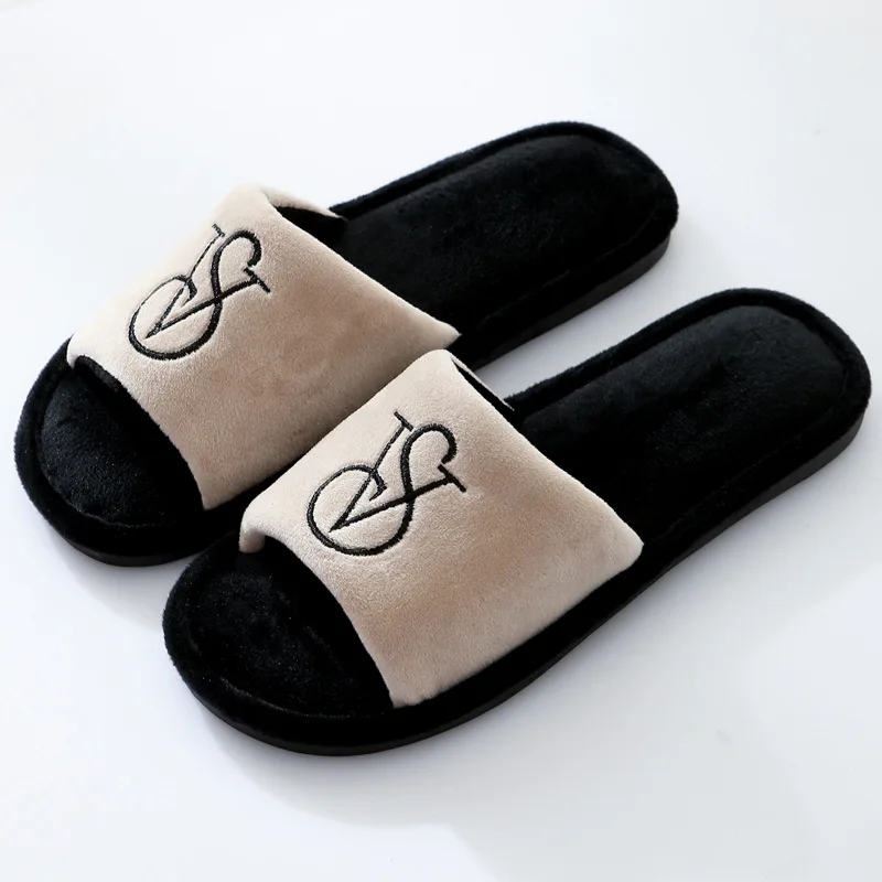 Non-slip Fur Slippers 2023 Winter New Couple Home Floor Cotton Ome Ladies Plus Size Ciabatte Donna Slides Women  Shoes  Sandals