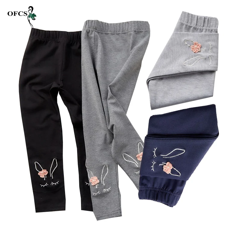 

Four Seasons New Fashion Girls Kids Pants Children Clothes Cotton Velvet Elastic Waist Soft Legging 2-10Years Bottoming Trousers