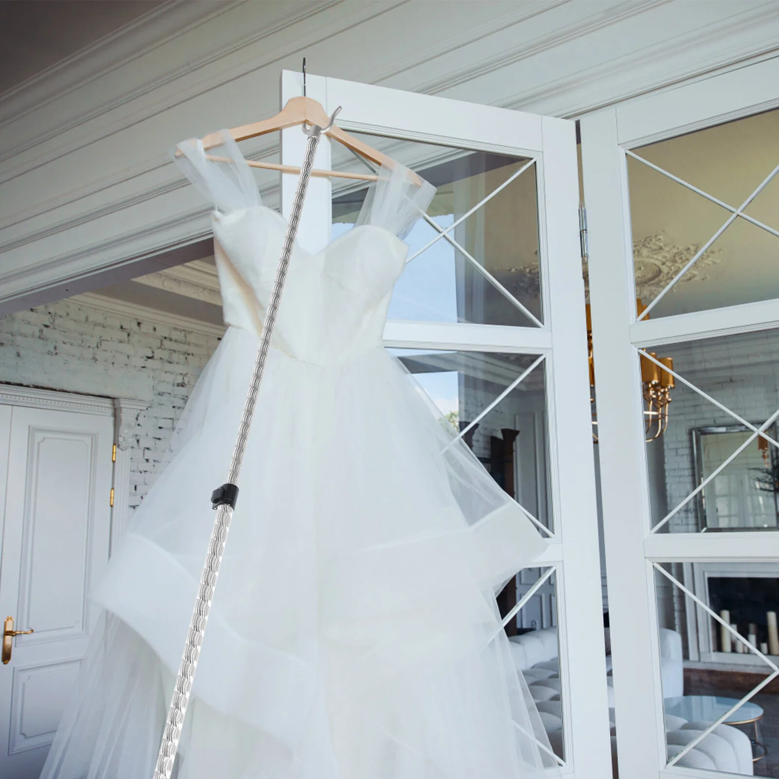 

Aluminum Alloy Household Clothesline Pole Simple Retractable Home Supplies Rod Balcony