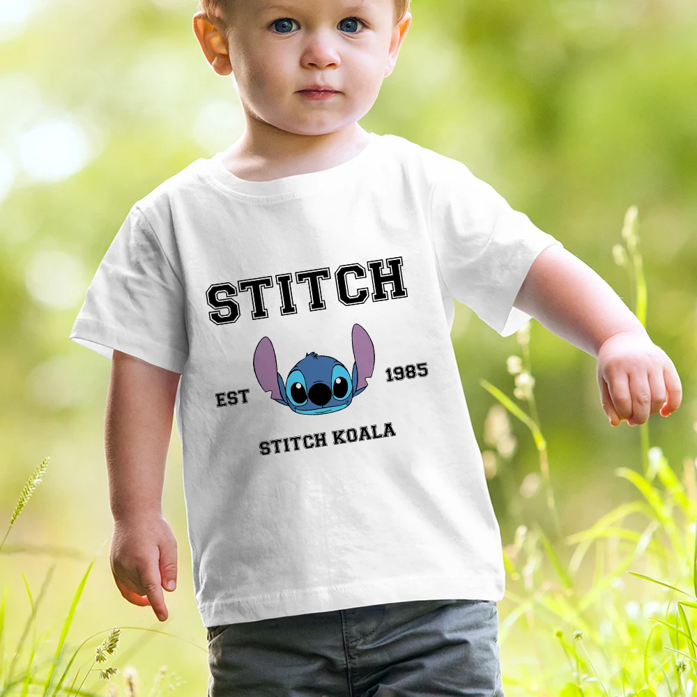 

Disney Est 1985 Stitch Koala Mom and Daughter Clothing Family Set White Tshirt Casual Comfort French Father's Day Wholesale Top