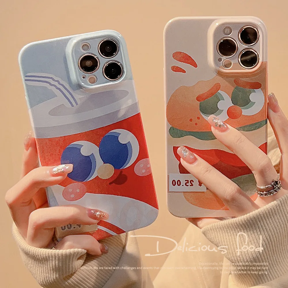 

Heat Transfer Film Hamburg Coke Phone Case For iphone 14 13 12 11 Pro Max X XR XSMAX 7 8 Plus SE TPU Case Cover new products