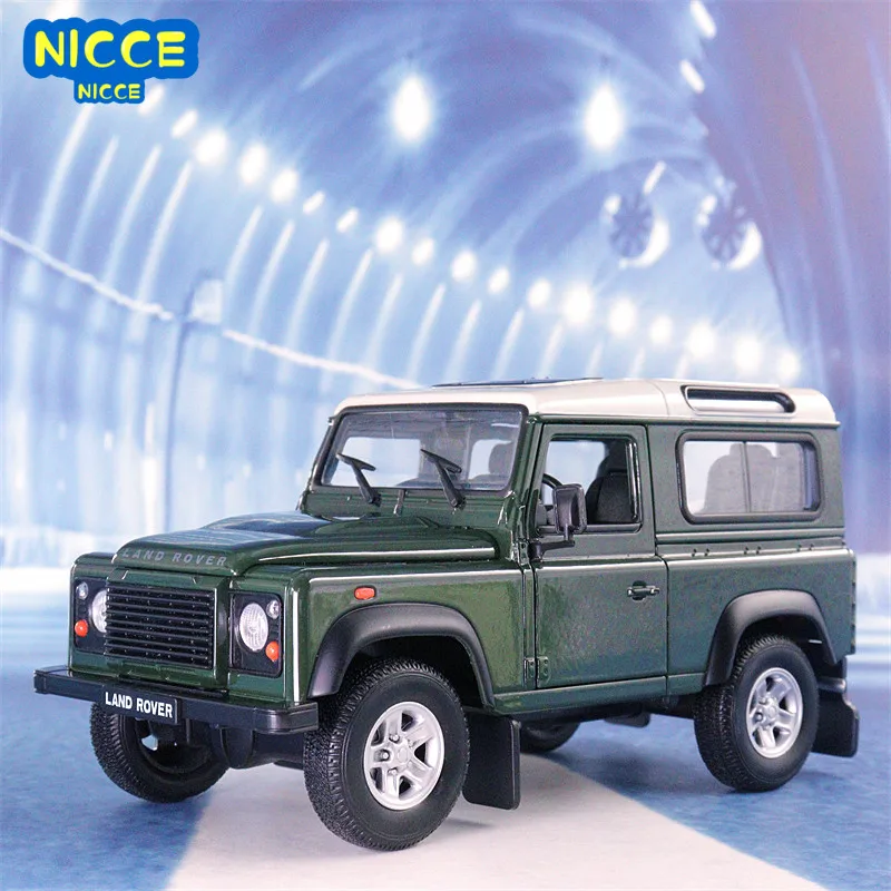 

Welly 1:24 Land Rover Defender Army Green Alloy Car Model Diecast Toy Vehicles Collect Gifts Non-remote Control Type B406