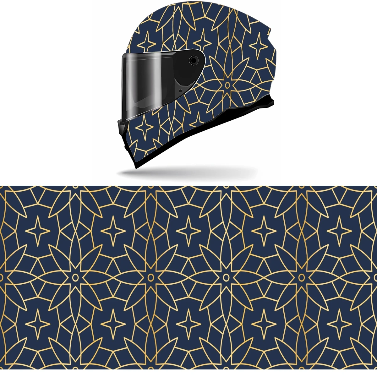 Абстрактное мусульманское искусство Полный Шлем Наклейка на шлем мотоциклетный