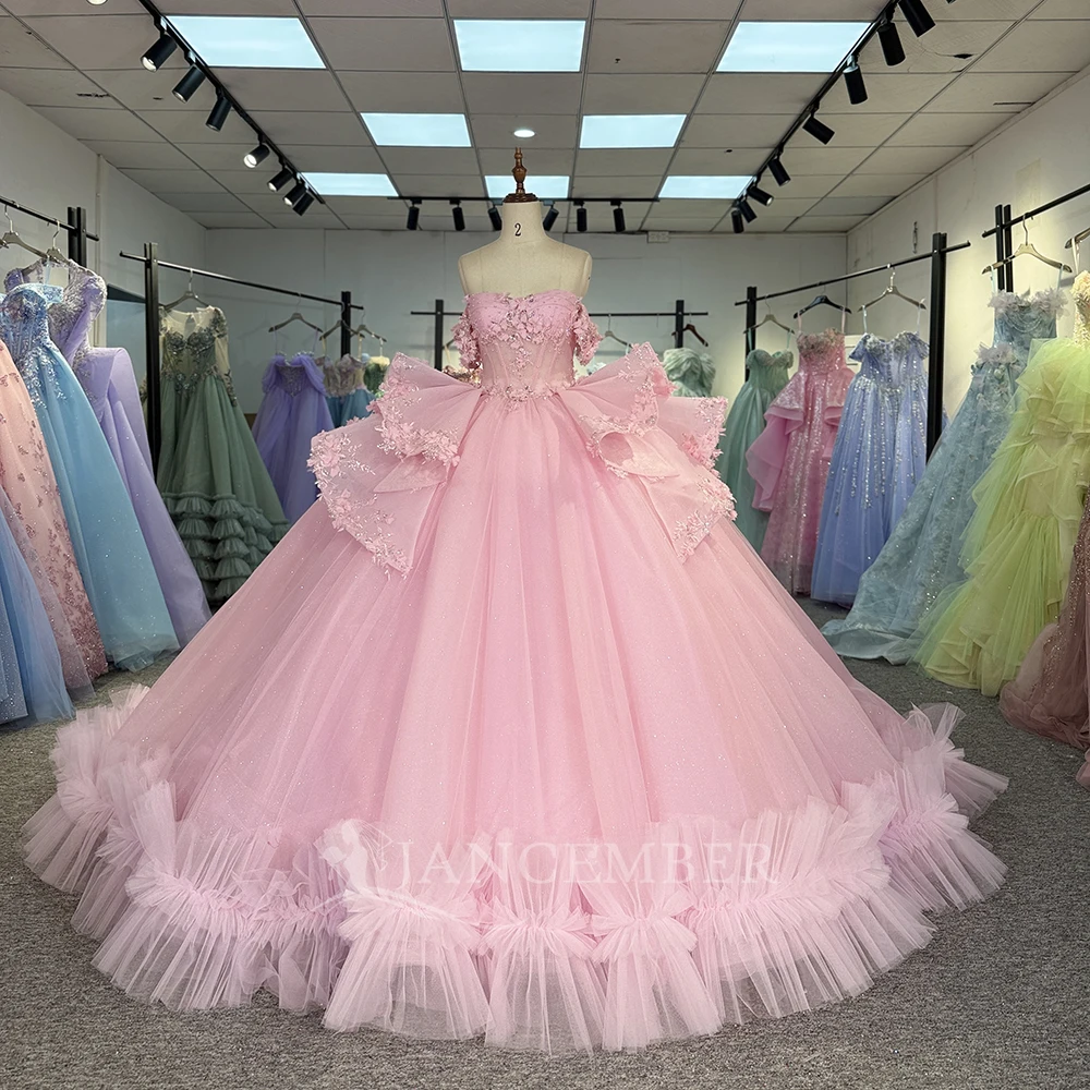Фото Индивидуальные платья Quinceanera с кристаллами и кружевной аппликацией, платье для дня рождения, Vestidos De 15, длинные платья для выпускного вечера, платье quinceañeras №1