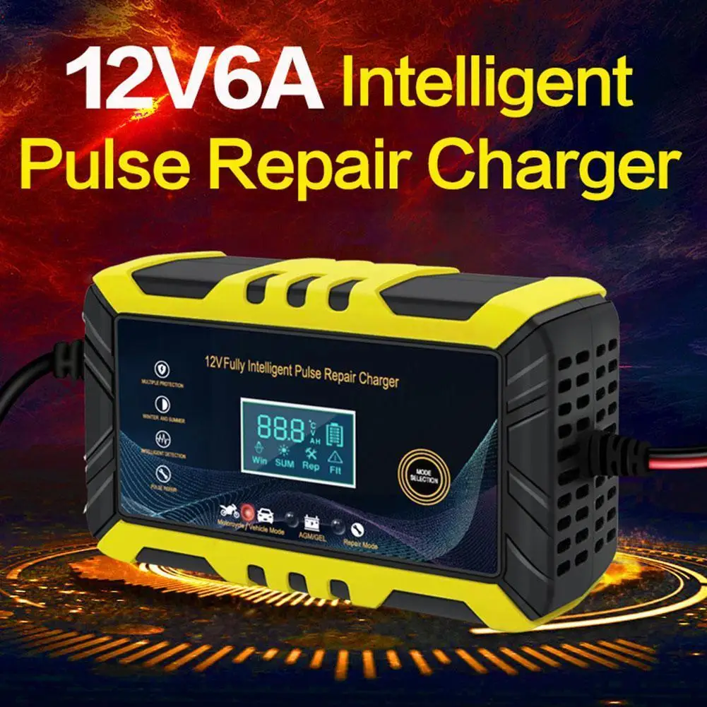 

12v6a Lcd Charger Automobile And Motorcycle Battery Vehicle Battery Charger Charger Battery F3f5