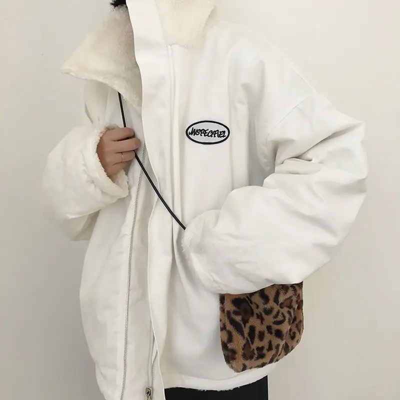 2022 Both Sides Wear Winter Lamb Velvet Jacket Women Korean Version Loose Imitation Lamb Down Thick  Cotton Jacket Ins Tide