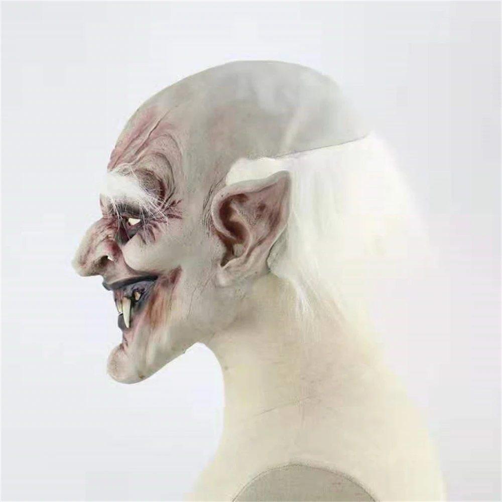 Хэллоуин бело-рогая маска зомби вампир лицо взрослый ужас ролевая игра и