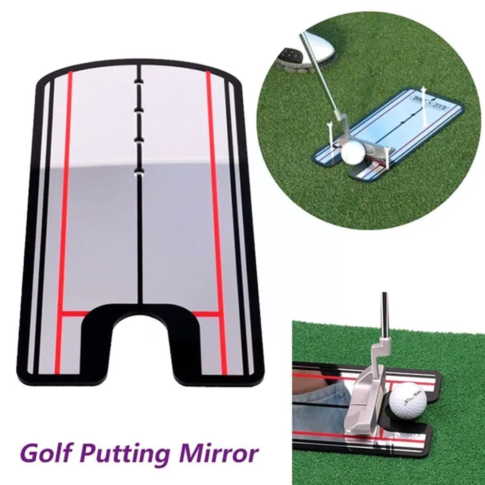 1PCS Golf Putting Practice Mirror Putting Mirror Alignment Eye Mirror hot Putter Aid Line Practice Training Golf R7V3