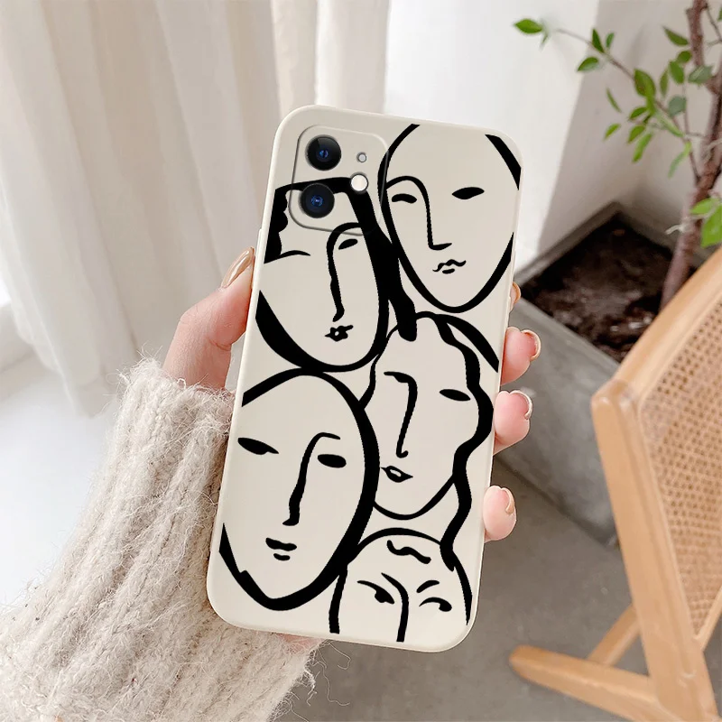

NOHON phone Case For OPPO R9S R15 R17 F9 F11 A5 A7 A9 A15 A16 A31 A53 A54 A59 A72 A74 A92 A93 A94 line lady cover