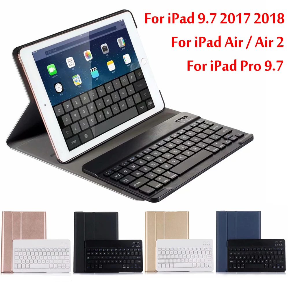 

Чехол для планшета, с Bluetooth-клавиатурой, для IPad 9,7 2017 2018 5-го 6-го поколения, смарт-чехол для IPad Air / Air 2 / Pro 9,7, чехол