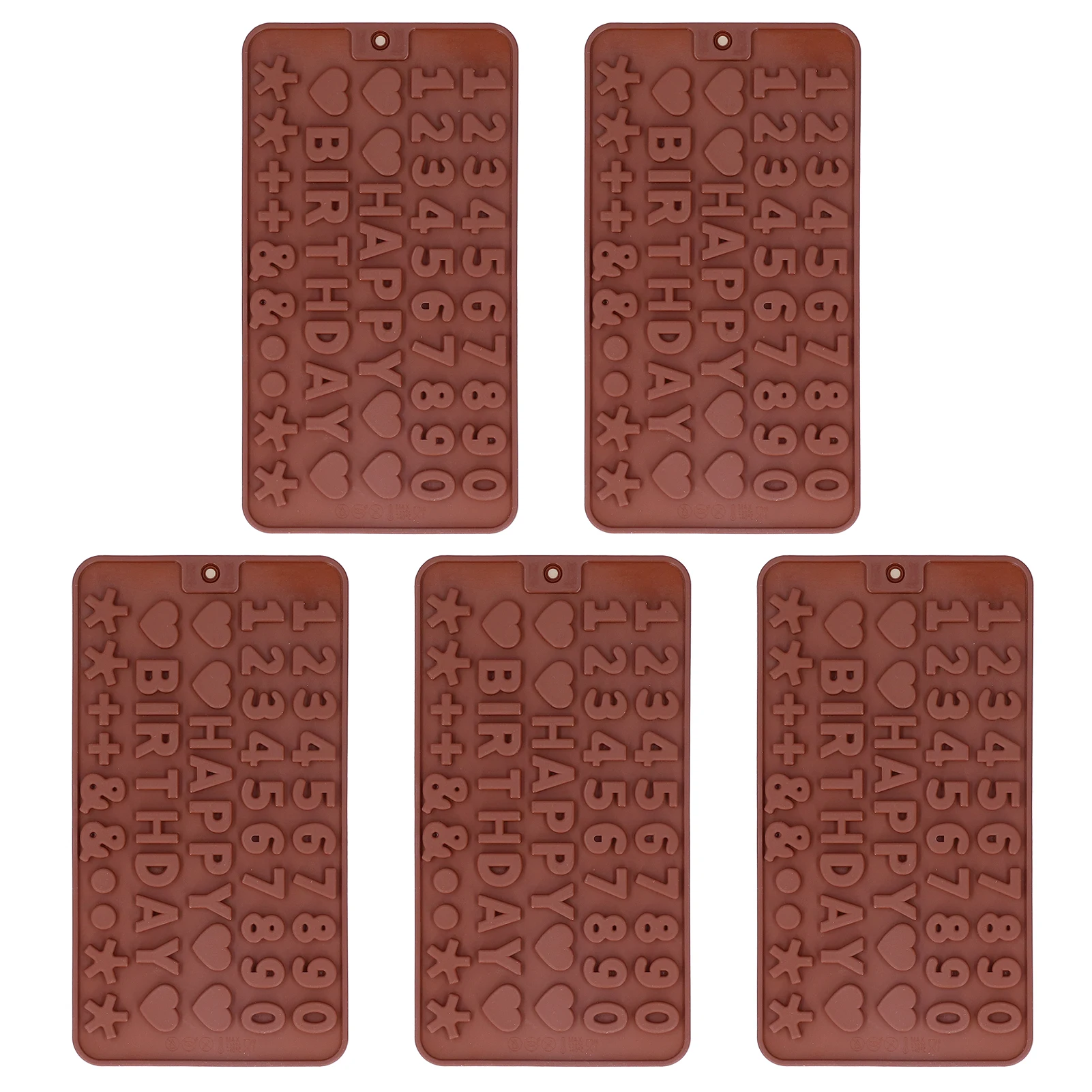 

5Pcs Cute Shape Baking Mold Silicone Chocolate Pudding Cake Mold for Kitchen HomeNumber