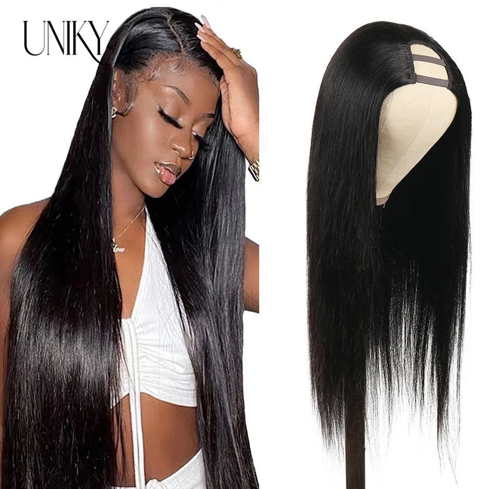 

Дешевый парик из прямых человеческих волос, парик из U-образных человеческих волос, парики для женщин, человеческие волосы, парик из бразиль...