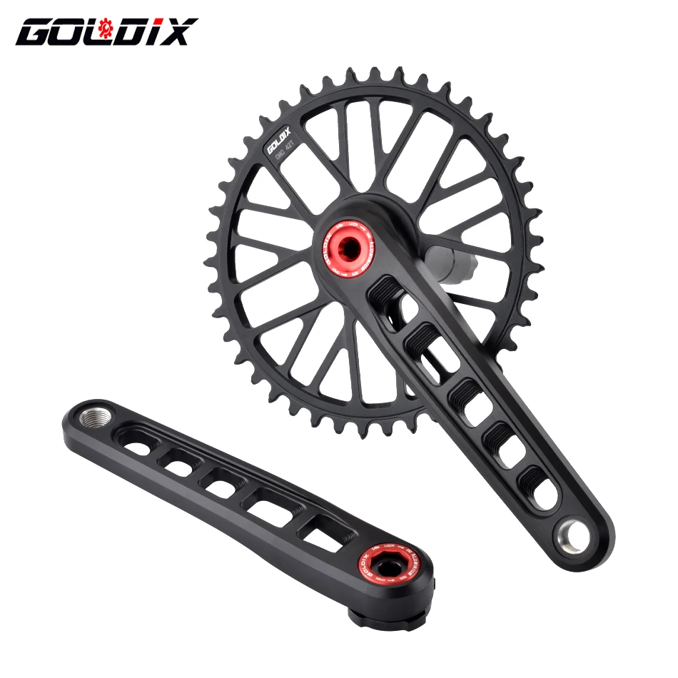 

GOLDIX Ultralight Road Bike Crankset Narrow Wide Chainring GXP 0mm Offset Chainring Bicycle Crank 165/170/172.5/175mm Length