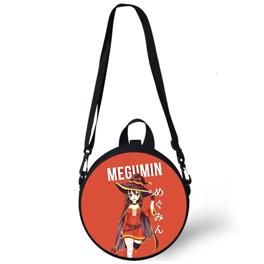 Konosuba Megumin cute Anime Child kindergarten Bag 3D Print Crossbody Shoulder Bags School Women Mini Round Bagpacks Rugtas Bag